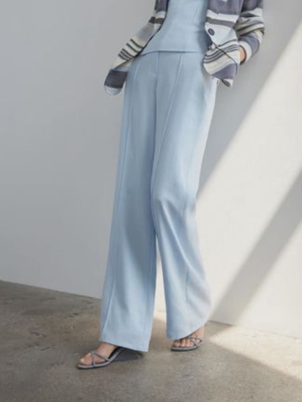 NWT Iris Setlakwe Ivory Linen Wide Leg Pintuck 12